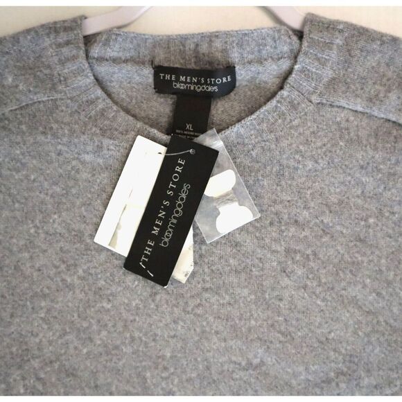 The Men’s Store Sz XL Grey Cashmere Striped Sleeves Sweater - Picture 4 of 11